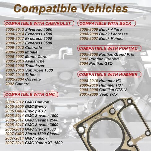 MLS Cylinder Multi-Layer Head Gasket 2PCS for LS1 LS6 V8 4.8L 5.3L 5.7L LS Engine Head Gasket Kit, for Chevrolet for Buick for GMC for Pontiac for Hummer for Cadillac for Saab 12589226 12498544 in Saudi Arabia