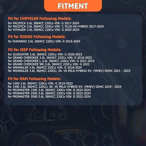 05184352AF مجموعة سلسلة توقيت المحرك مناسبة لكرايسلر دودج جيب رام 1500 دورانجو فوياجر رانجلر 3.6L استبدال 05184364AD، 5047965AB، 5047885AA، 5048090AA، 05184888AC in Kuwait