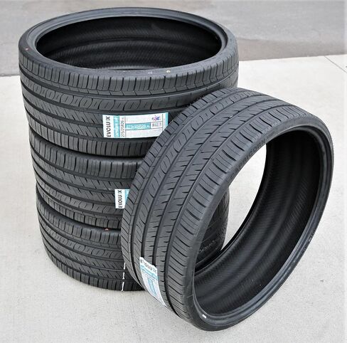 مجموعة من 2 (اثنين) إطارات Evoluxx Capricorn UHP لسيارات الركاب عالية الأداء لجميع المواسم - 295/25R22 295/25/22 295/25-22 97W نطاق تحميل XL 4-Ply BSW جدار جانبي أسود UTQG 480AA in Kuwait