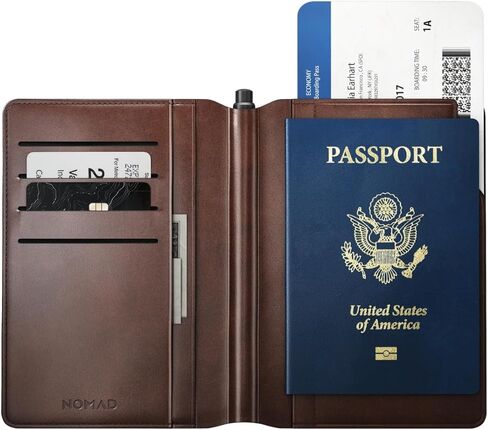 Passport Wallet Rustic Brown Horween Leather Travel-Ready Design with Magnetic Closure & Slim Carry for Modern Travelers, Leather Passport Holder for Men, Travel Gifts for Women in Saudi Arabia