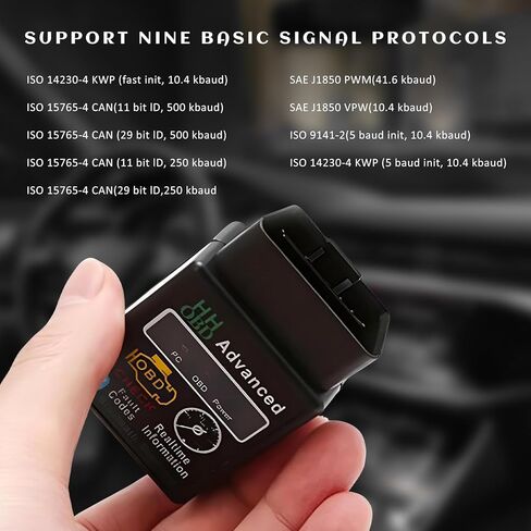 OBD2 Bluetooth Scanner for Car, Wireless OBDII Auto Engine Fault Code Reader Scan Tool w/Exclusive App, Universal Professional Vehicle OBD2 Diagnostic Tester for Phone & PC in Saudi Arabia