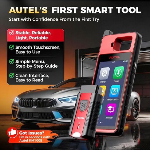 Autel Scanner KM100E OBD2 Tool: 2026 Lite Version of IM508 Pro, IM608 Pro 2 IM608S II, V200 Wireless BT Connect, Auto Scan 2.0, Android 9.0, 10X Faster Hardware, Full Functions, 200+ Brands Coverage in Kuwait