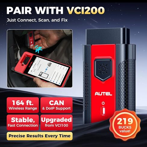 Autel Scanner KM100E OBD2 Tool: 2026 Lite Version of IM508 Pro, IM608 Pro 2 IM608S II, V200 Wireless BT Connect, Auto Scan 2.0, Android 9.0, 10X Faster Hardware, Full Functions, 200+ Brands Coverage in Kuwait