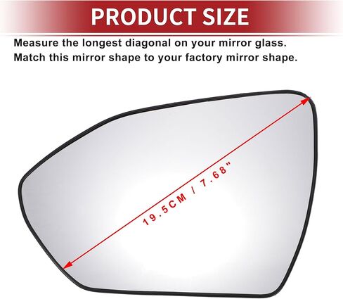 ACROPIX Car Rearview Left Driver Side Mirror Glass for Hyundai Tucson 2022-2024 with Backing Plate - Pack of 1 in Kuwait