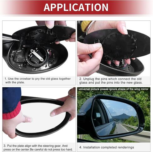ACROPIX Car Rearview Left Driver Side Mirror Glass for Hyundai Tucson 2022-2024 with Backing Plate - Pack of 1 in Kuwait