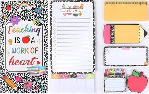 Teacher Sticky Notes,Teacher Appreciation Gifts,Teachers Gifts Self-Stick Note Pads School Supplies for Teachers Cute Post It Notes Sticky Note Set for Professor Tutor Presents in Saudi Arabia