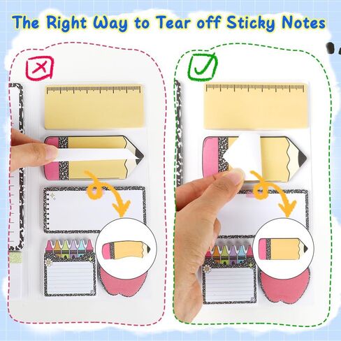 Teacher Sticky Notes,Teacher Appreciation Gifts,Teachers Gifts Self-Stick Note Pads School Supplies for Teachers Cute Post It Notes Sticky Note Set for Professor Tutor Presents in Saudi Arabia