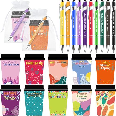 10 مجموعة/30 قطعة من دفاتر ملاحظات فنجان القهوة من كوزيز مع أكياس أقلام حبر جاف وملاحظات لاصقة ملهمة وهدايا أسبوع تقدير المعلم وهدايا شكر للموظفين والموظفين والمعلمين والممرضات in Kuwait