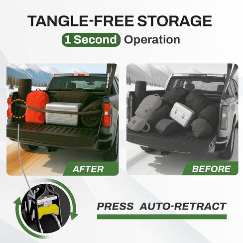Rotating Retractable Ratchet Straps for Chevy Silverado & GMC Sierra 1500 2500 Accessories 2019–2025 Auto-Retract Tie Down Straps with Swivel Ratchet Heavy Duty Truck Bed Accessories (2PCS) in Saudi Arabia