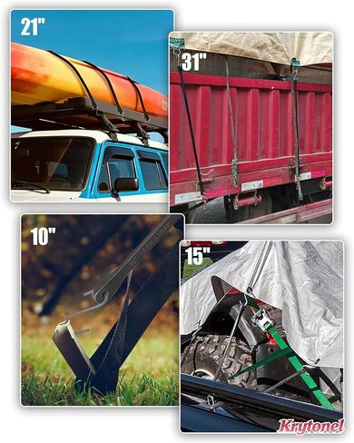 10" 15" 21" 31" Bungee Cords with Hooks Heavy Duty 20 Pack – EPDM Rubber UV Resistant, Assorted Sizes, Tarp Straps Tie Down for Truck, Towing, Construction, Marine, Trailer in Saudi Arabia