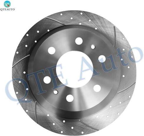 PM Auto Set of 6 Front 303mm Drilled Slotted Brake Disc Rotors-Ceramic Brake Pad Kit Replacement For 1997-2005 Cadillac Deville in Kuwait
