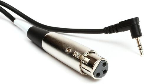 Hosa XVM-115F XLR3F to Right-Angle 3.5 mm TRS Microphone Cable, 15 Feet Cable Length Black in Saudi Arabia