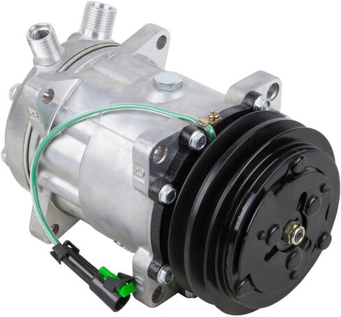 ضاغط التيار المتردد وقابض تكييف الهواء مزدوج الحزام مقاس 125 مم يحل محل Sanden SD7H15HD 4652 7824 8061 24v - BuyAutoParts 60-02107NA New in Kuwait