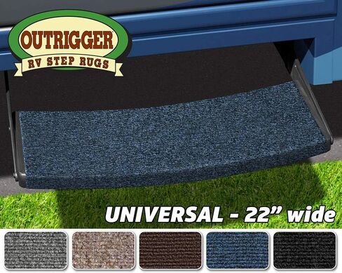 سجادة Prest-O-Fit 2-0392 Outrigger Universal RV Step Rug 22 بوصة واسعة - أزرق أتلانتيك in Kuwait