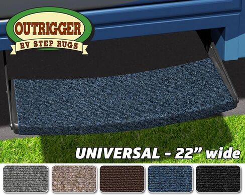 سجادة Prest-O-Fit 2-0392 Outrigger Universal RV Step Rug 22 بوصة واسعة - أزرق أتلانتيك in Kuwait