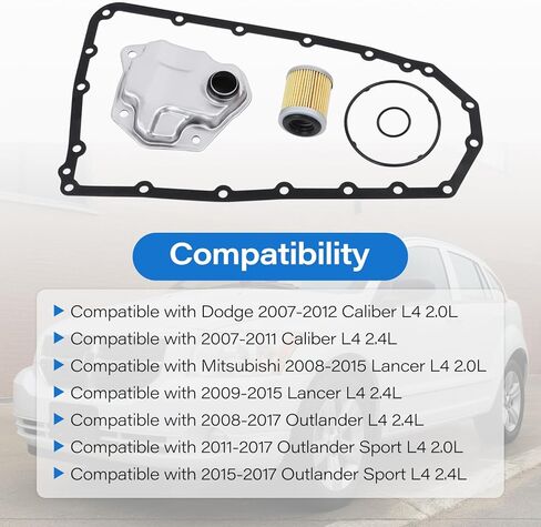 RE0F10A RE0F10B JF011E Transmission Filter Oil Pan Gasket Kit, Compatible with Dodge Caliber Mitsubishi Lancer Outlander jeep Compass Patriot Nissan Rogue Select Sentra, Replaces 05191890AA in Saudi Arabia