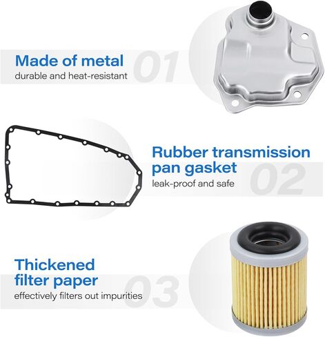 RE0F10A RE0F10B JF011E Transmission Filter Oil Pan Gasket Kit, Compatible with Dodge Caliber Mitsubishi Lancer Outlander jeep Compass Patriot Nissan Rogue Select Sentra, Replaces 05191890AA in Saudi Arabia