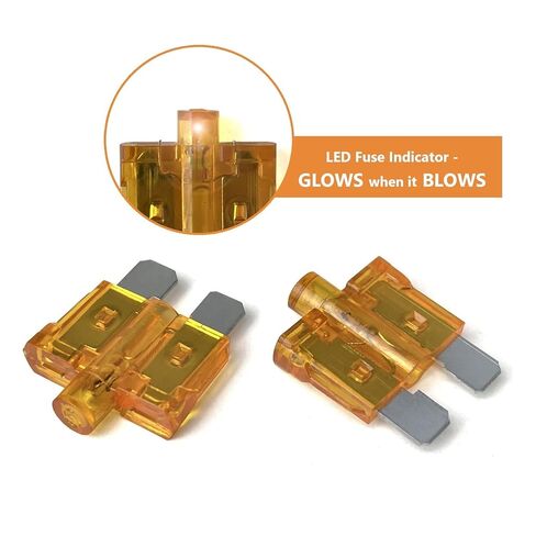 56pcs Light Up Fuses Automotive Assortment Kit, Glow Fuses with LED Indicator, Standard & Mini Blade Fuses Glow When Blown, Smart Car Fuse Replacement for Truck RV Boat SUV with 2 Pullers in Saudi Arabia