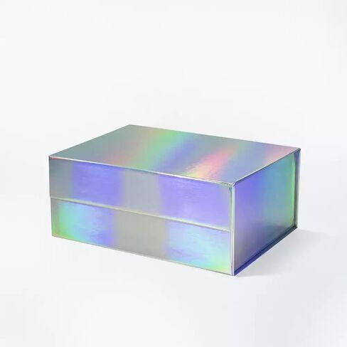 9.25"X6.7"X3.93" Geoto A5 Deep Size Gift Wrapping Box, Magnetic Closure Collapsible Magnet Gift Packaging Box (Holographic, Pack of 1) in Saudi Arabia