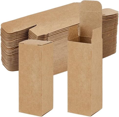 BENECREAT 100PCS Paper Gift Box, 1.26x1.26x3.62inch Rectangular Cardboard Box for Party Favors, Packaging Box for Essential Oil Bottles Birthday Wedding （Black） in Kuwait
