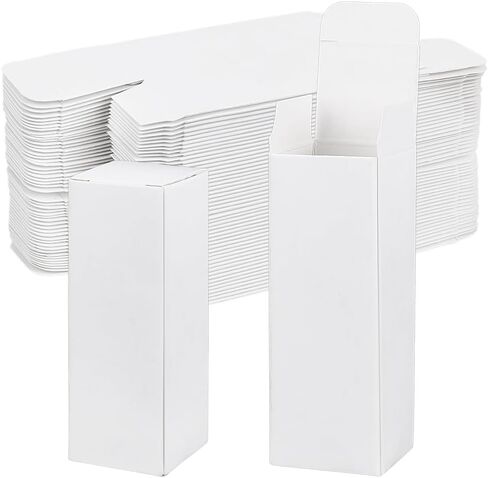 BENECREAT 100PCS Paper Gift Box, 1.26x1.26x3.62inch Rectangular Cardboard Box for Party Favors, Packaging Box for Essential Oil Bottles Birthday Wedding （Black） in Kuwait