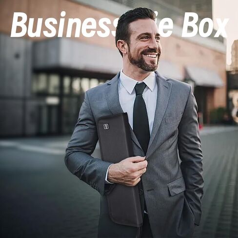 Tie Box Travel Case Men's Necktie Gift Box Rectangle Shape Anti-Wrinkle Storage Business Gift Bow Tie Packaging in Saudi Arabia
