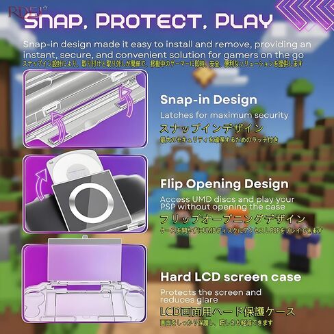 RDFJ Full Cover Skin Crystal Clear Hard Case for PSP Series (for PSP2000/3000) in Kuwait