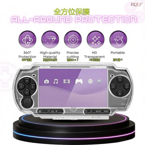 RDFJ Full Cover Skin Crystal Clear Hard Case for PSP Series (for PSP2000/3000) in Kuwait