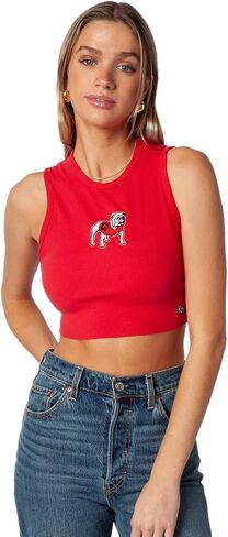 Hype & Vice Cut-Off Tank for Women - University of Georgia Top for Women, Cropped Fit Tank Top, College Shirts for Game Days - Red, X-Large in Saudi Arabia