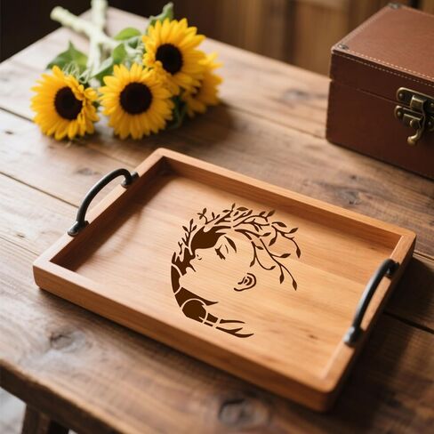 8Pcs Woman Tree Stencils, 11.8×11.8 inch Tree of Life Stencils for Painting Plastic PET, Reusable Drawing Template for Crafts Card Making Canvas Furniture in Saudi Arabia