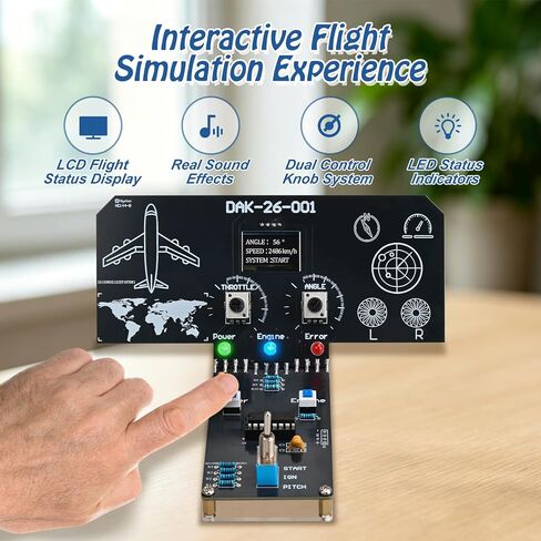 PEMENOL Soldering Practice Kit, DIY Flight Simulator Console Soldering Projects, with LCD Display, Sound Effects & LED Indicators, STEM Electronics Learning Kit for Teens, Students & School Projects in Saudi Arabia