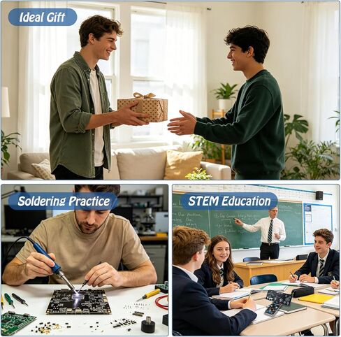 PEMENOL Soldering Practice Kit, DIY Flight Simulator Console Soldering Projects, with LCD Display, Sound Effects & LED Indicators, STEM Electronics Learning Kit for Teens, Students & School Projects in Saudi Arabia