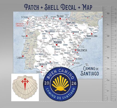 2026 Camino Patch + Map // Camino De Santiago • Shell • Global Shipping in Saudi Arabia