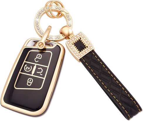 غطاء مفتاح EKALA TPU مع حبل سلسلة مفاتيح مناسب لسيارة Chevy Traverse Tahoe Suburban/GMC Yukon Acadia/Cadillac Escalade SRX/Buick Enclave/Saturn Outlook 5 أزرار للتحكم عن بعد (Chv-5R) in Kuwait