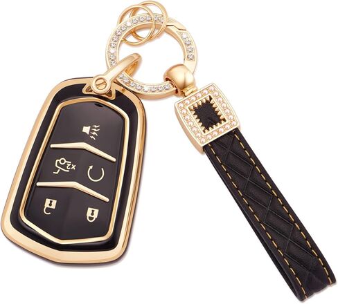 EKALA TPU Key Fob Cover with Keychain Lanyard Fit for Chevy Traverse Tahoe Suburban/GMC Yukon Acadia/Cadillac Escalade SRX/Buick Enclave/Saturn Outlook 5 Buttons Remote Control Key Fob Case (Chv-5R) in Saudi Arabia