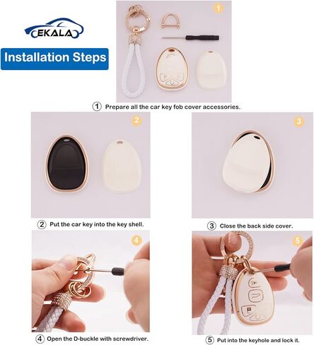 EKALA TPU Key Fob Cover with Keychain Lanyard Fit for Chevy Traverse Tahoe Suburban/GMC Yukon Acadia/Cadillac Escalade SRX/Buick Enclave/Saturn Outlook 5 Buttons Remote Control Key Fob Case (Chv-5R) in Saudi Arabia