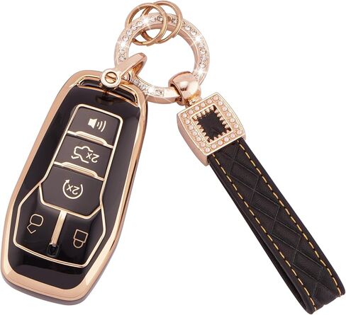 EKALA TPU Key Fob Cover with Keychain Lanyard Fit for Chevy Traverse Tahoe Suburban/GMC Yukon Acadia/Cadillac Escalade SRX/Buick Enclave/Saturn Outlook 5 Buttons Remote Control Key Fob Case (Chv-5R) in Saudi Arabia