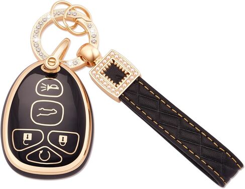EKALA TPU Key Fob Cover with Keychain Lanyard Fit for Chevy Traverse Tahoe Suburban/GMC Yukon Acadia/Cadillac Escalade SRX/Buick Enclave/Saturn Outlook 5 Buttons Remote Control Key Fob Case (Chv-5R) in Saudi Arabia