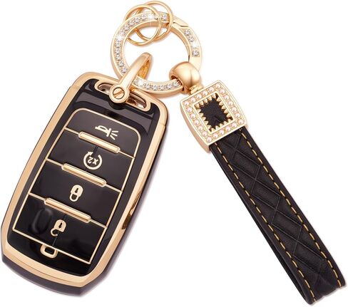 EKALA TPU Key Fob Cover with Keychain Lanyard Fit for Chevy Traverse Tahoe Suburban/GMC Yukon Acadia/Cadillac Escalade SRX/Buick Enclave/Saturn Outlook 5 Buttons Remote Control Key Fob Case (Chv-5R) in Saudi Arabia