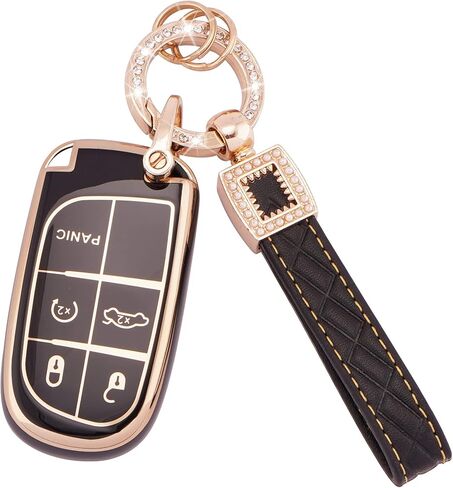 EKALA TPU Key Fob Cover with Keychain Lanyard Fit for Chevy Traverse Tahoe Suburban/GMC Yukon Acadia/Cadillac Escalade SRX/Buick Enclave/Saturn Outlook 5 Buttons Remote Control Key Fob Case (Chv-5R) in Saudi Arabia