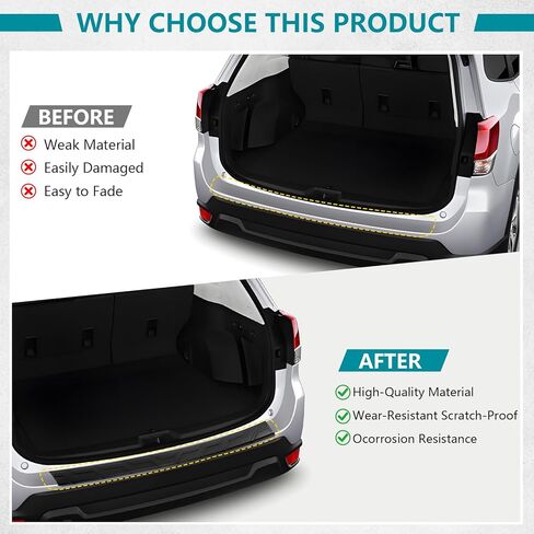 Rear Bumper Protector Cover for Subaru Forester 2019-2024 & Forester Wilderness 2025 Accessories, Factory OEM Style Rear Bumper Guard Trunk Door Sill Protector Strip for Subaru Forester E771SSJ000 in Saudi Arabia