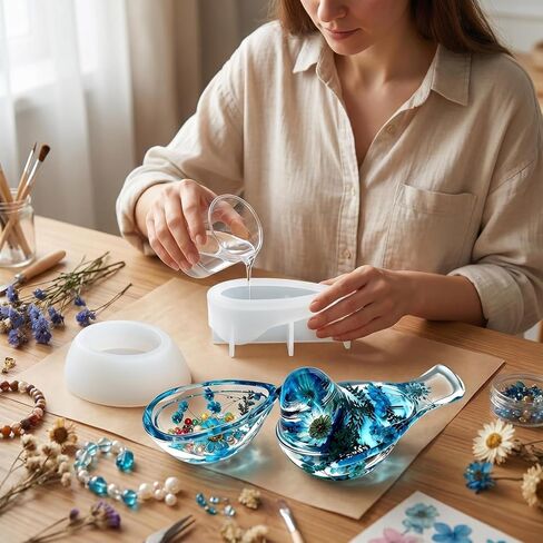 Bird Resin Storage Box Silicone Mold with Lid, 3D Animal Epoxy Casting Mold for Jewelry Jar, Candle Holder, Trinket Container, DIY Craft Mold Home Decor in Saudi Arabia