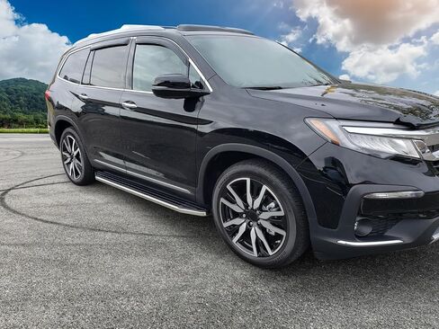 IKON MOTORSPORTS، لوحة الجري متوافقة مع 2016-2022 Honda Pilot، طراز V2 باللون الأسود مع زوج من قضبان Nerf الجانبية للسائق من الكروم والألمنيوم وABS، 2017 2018 2019 2020 in Kuwait