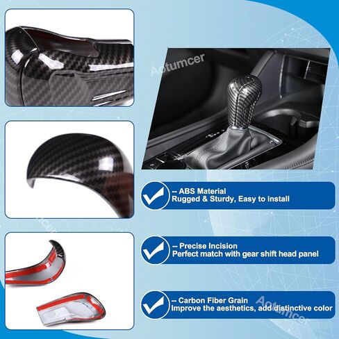 غطاء الكسوة لوحة مقبض ناقل الحركة متوافق مع Mazda 3 2020-2024/CX-30 2020-2024/CX-50 2023-2025/CX-5 2015-2023/6 2014-2024 ABS مقبض ناقل الحركة الأوتوماتيكي ملحقات غطاء الرأس، ألياف الكربون in Kuwait