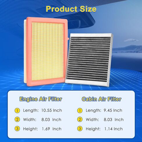 Cabin & Engine Air Filter Kit for 2018-2026 Terrain 1.5L (Gas), 2018-2019 Terrain 1.6L (Diesel), 2018-2020 Terrain 2.0L (Gas) in Kuwait