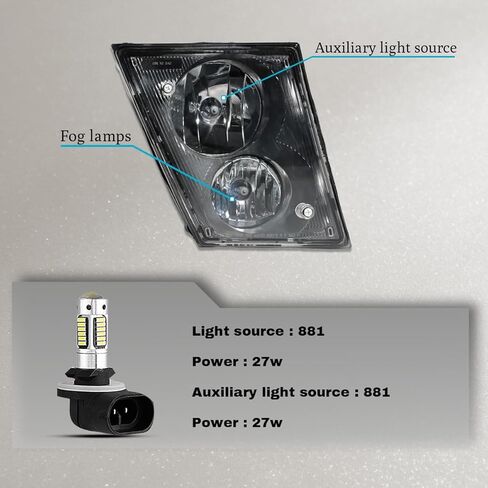 Fog Lights lamps Compatible with 2004-2014 Volvo VNL 670 Truck, LH&RH Passenger&Driver,Front DRL Lamp with Bulbs Fog Lights Assembly Replacement （Black,Two Light） in Saudi Arabia