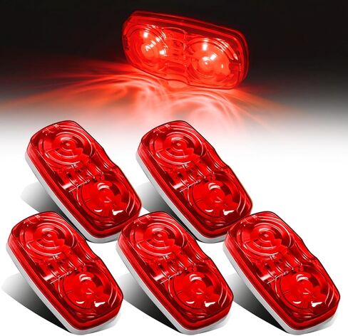 Pack of 10 4" Double Bullseye LED Amber Marker Lights, 10 LED Side Marker & Clearance Lights, 12V Surface Mount Rectangular Lights for Truck Trailer RV Camper Pickup in Kuwait