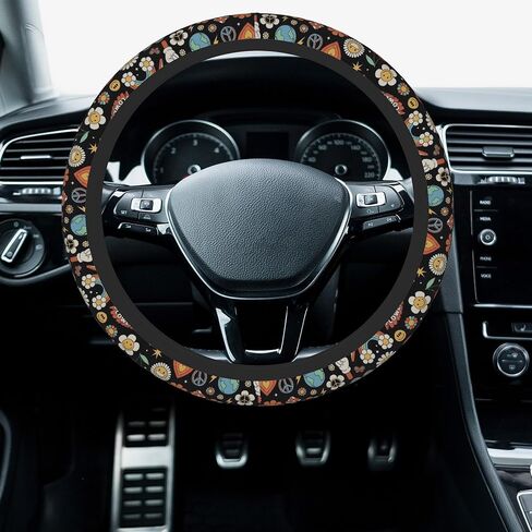 Car Steering Wheel Cover, 14.5"-15" Inch Universal Anti-Slip DurableSteering Wheel Protective Cover, Breathable Auto Interior Decoration Accessories for Sedan SUV Truck (Red Spider Web) in Saudi Arabia