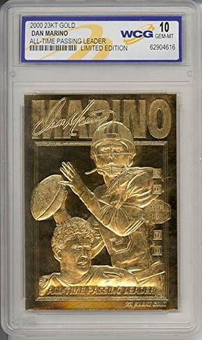 DAN MARINO 2000 23KT Gold Card NFL All-Time Passing Leader متدرج GEM MINT 10 in Kuwait
