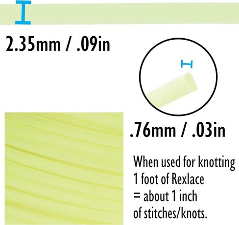 Rexlace Flat Plastic Lacing – Latex-Free Boondoggle Braiding Lanyard, Glow Yellow, 0.092" Wide, 0.035" Thick, 100 Yards (91 Meters) in Saudi Arabia
